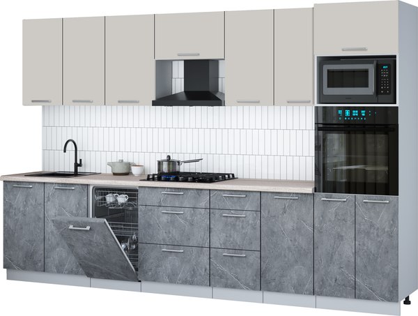 Кухонный гарнитур Интерлиния Мила Gloss 3.25-ПМ3 - фото