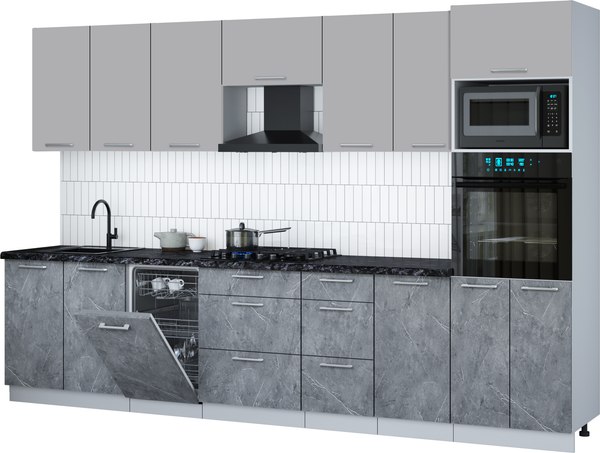 Кухонный гарнитур Интерлиния Мила Gloss 3.25-ПМ3 - фото