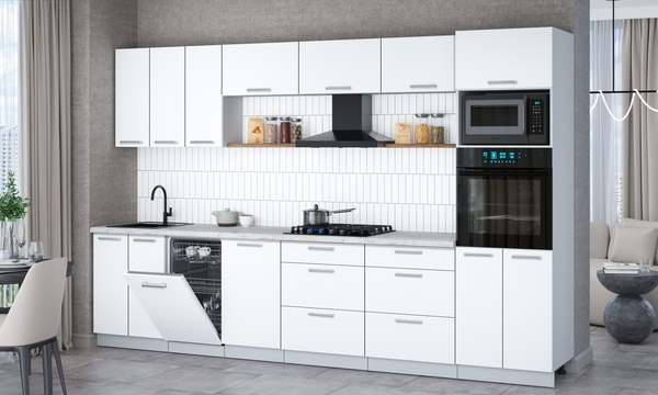 Кухонный гарнитур Интерлиния Мила Gloss 3.3-ПМ3