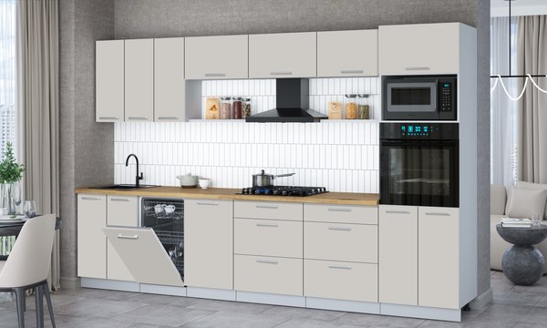 Кухонный гарнитур Интерлиния Мила Gloss 3.3-ПМ3