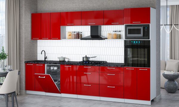 Кухонный гарнитур Интерлиния Мила Gloss 3.3-ПМ3