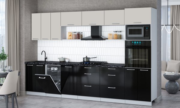 Кухонный гарнитур Интерлиния Мила Gloss 3.3-ПМ3