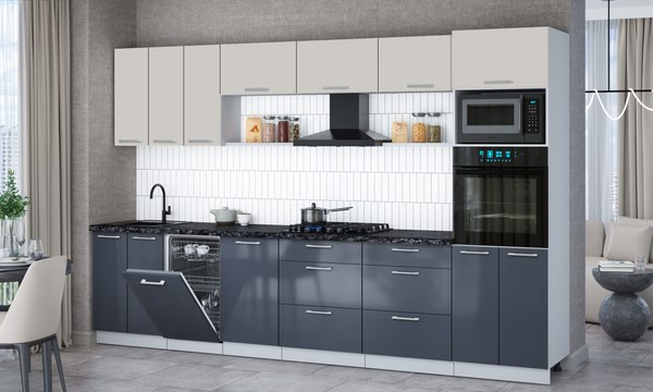 Кухонный гарнитур Интерлиния Мила Gloss 3.3-ПМ3