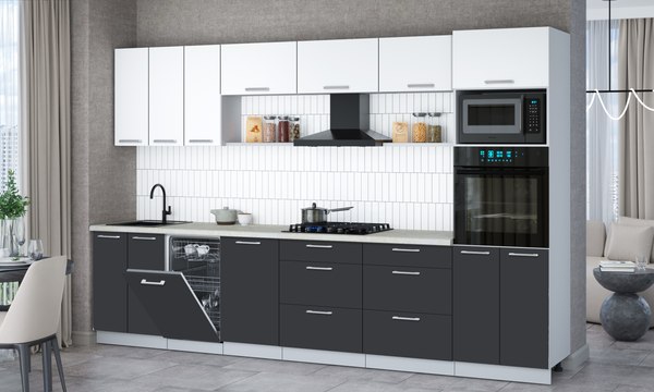 Кухонный гарнитур Интерлиния Мила Gloss 3.3-ПМ3