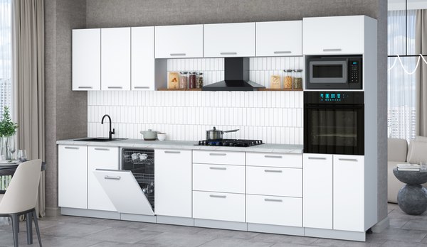 Кухонный гарнитур Интерлиния Мила Gloss 3.5-ПМ3