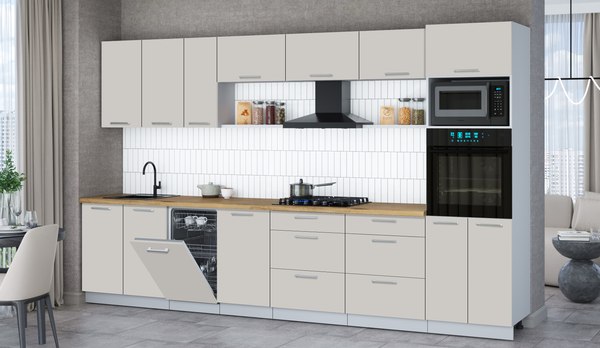 Кухонный гарнитур Интерлиния Мила Gloss 3.5-ПМ3