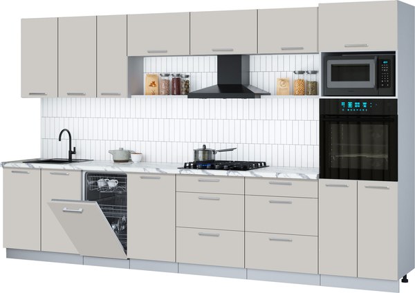 Кухонный гарнитур Интерлиния Мила Gloss 3.5-ПМ3 - фото