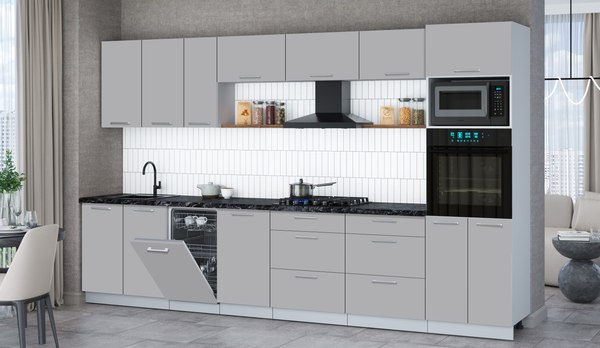 Кухонный гарнитур Интерлиния Мила Gloss 3.5-ПМ3
