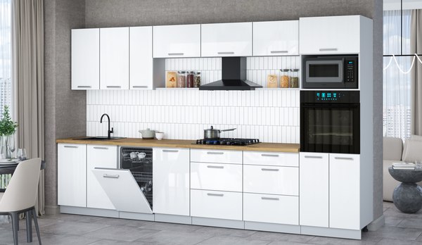 Кухонный гарнитур Интерлиния Мила Gloss 3.5-ПМ3