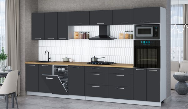 Кухонный гарнитур Интерлиния Мила Gloss 3.5-ПМ3