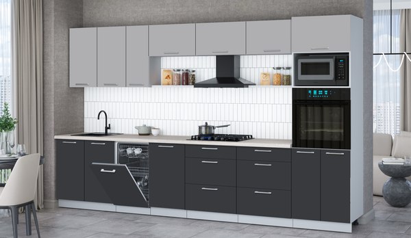 Кухонный гарнитур Интерлиния Мила Gloss 3.5-ПМ3