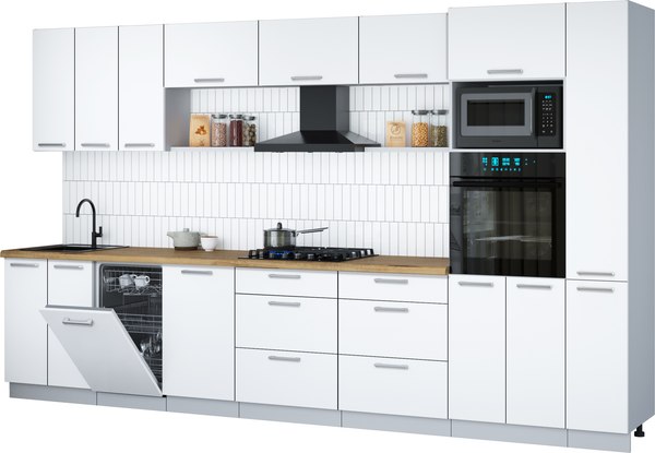 Кухонный гарнитур Интерлиния Мила Gloss 3.6-ПМ3 - фото