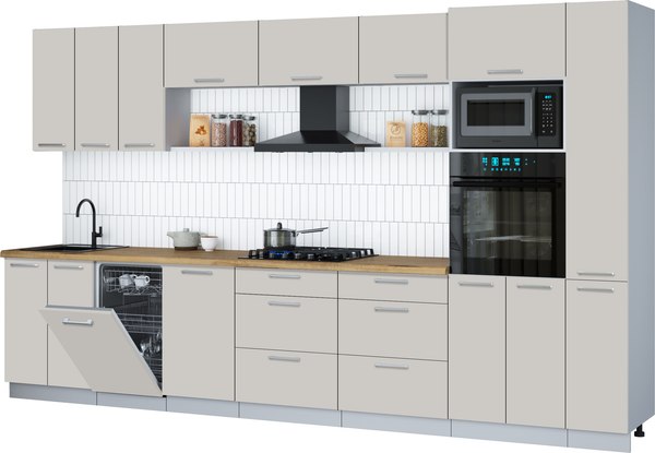 Кухонный гарнитур Интерлиния Мила Gloss 3.6-ПМ3 - фото