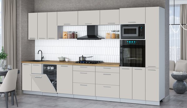 Кухонный гарнитур Интерлиния Мила Gloss 3.6-ПМ3