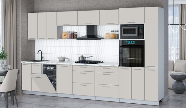 Кухонный гарнитур Интерлиния Мила Gloss 3.6-ПМ3