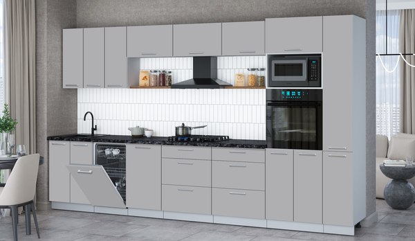Кухонный гарнитур Интерлиния Мила Gloss 3.6-ПМ3