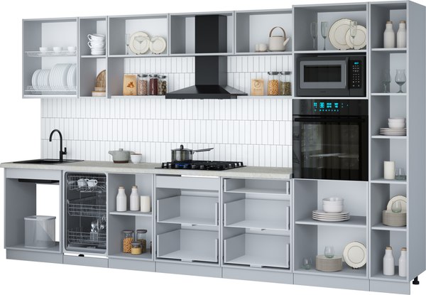 Кухонный гарнитур Интерлиния Мила Gloss 3.6-ПМ3