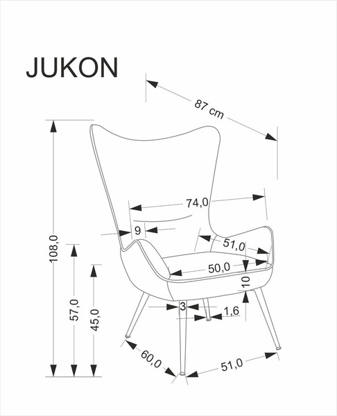 Кресло мягкое Halmar Jukon