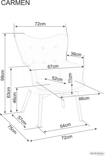 Кресло мягкое Signal Carmen