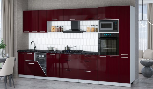 Кухонный гарнитур Интерлиния Мила Gloss 3.6-ПМ3