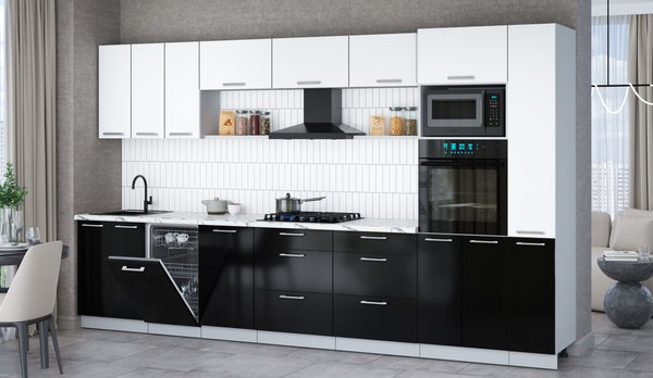 Кухонный гарнитур Интерлиния Мила Gloss 3.6-ПМ3