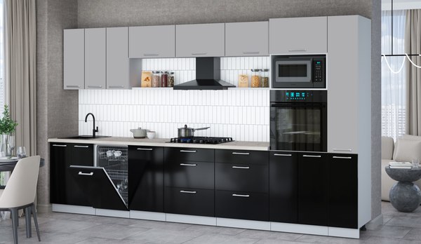 Кухонный гарнитур Интерлиния Мила Gloss 3.6-ПМ3