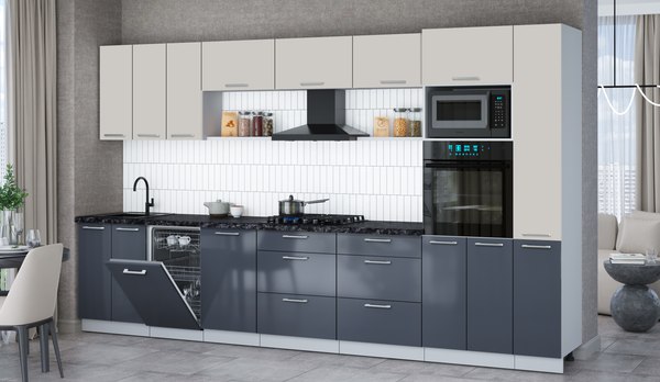 Кухонный гарнитур Интерлиния Мила Gloss 3.6-ПМ3