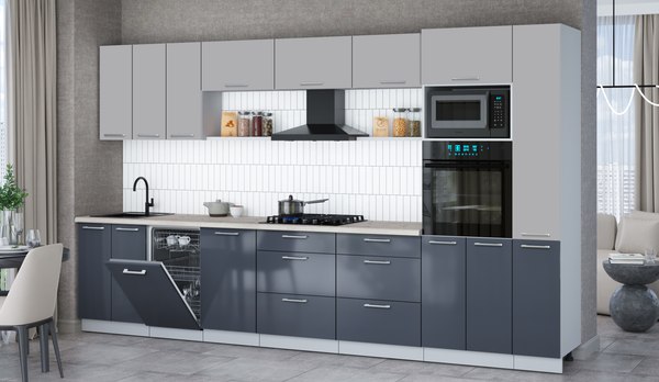 Кухонный гарнитур Интерлиния Мила Gloss 3.6-ПМ3