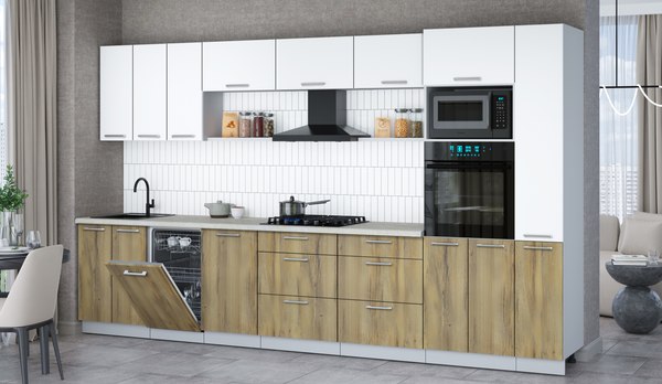 Кухонный гарнитур Интерлиния Мила Gloss 3.6-ПМ3