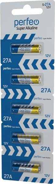 Комплект батареек Perfeo А27-BP5 Super Alkaline / PF 27A/5BL