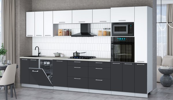 Кухонный гарнитур Интерлиния Мила Gloss 3.6-ПМ3