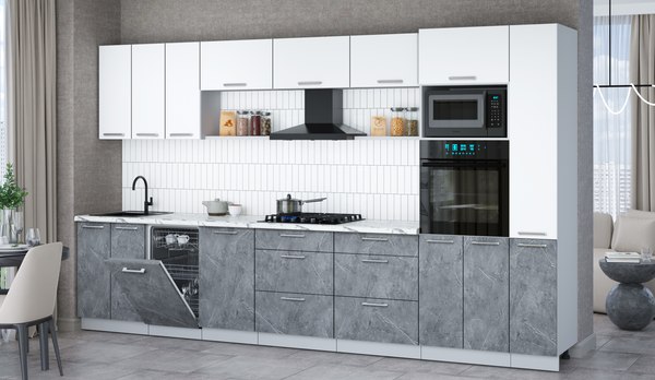 Кухонный гарнитур Интерлиния Мила Gloss 3.6-ПМ3