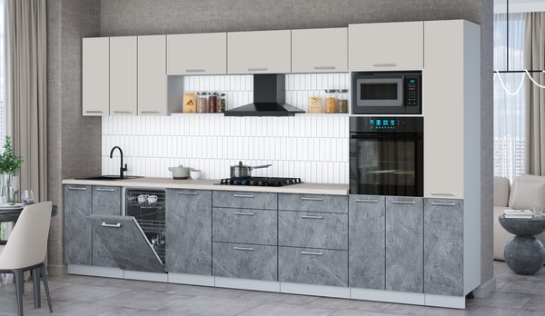 Кухонный гарнитур Интерлиния Мила Gloss 3.6-ПМ3