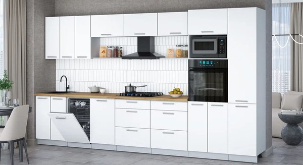 Кухонный гарнитур Интерлиния Мила Gloss 3.7-ПМ3