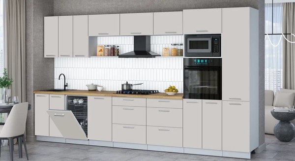 Кухонный гарнитур Интерлиния Мила Gloss 3.7-ПМ3