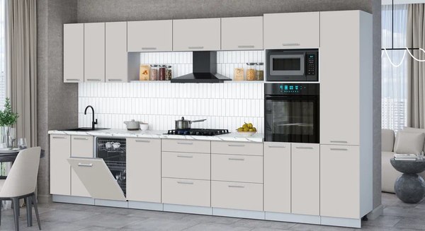 Кухонный гарнитур Интерлиния Мила Gloss 3.7-ПМ3