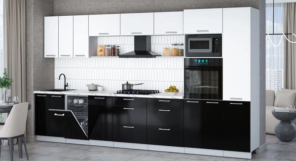 Кухонный гарнитур Интерлиния Мила Gloss 3.7-ПМ3