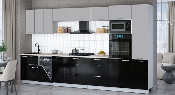 Кухонный гарнитур Интерлиния Мила Gloss 3.7-ПМ3