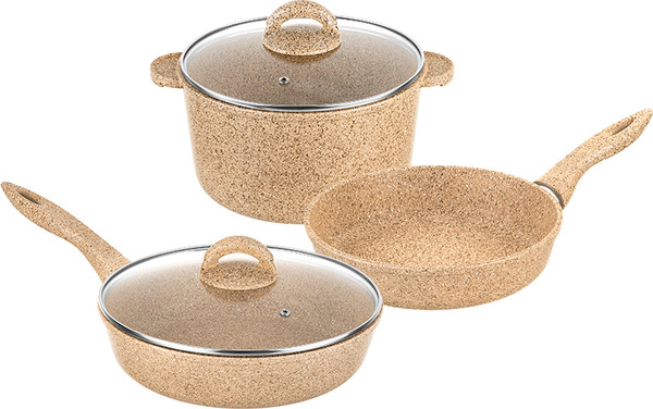 Набор кухонной посуды Elan Gallery Медовый гранит / 121119+3 - фото