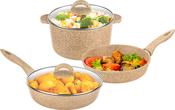 Набор кухонной посуды Elan Gallery Медовый гранит / 121119+3