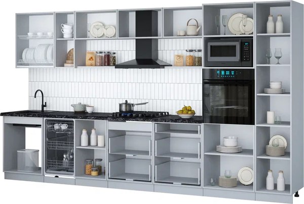 Кухонный гарнитур Интерлиния Мила Gloss 3.7-ПМ3