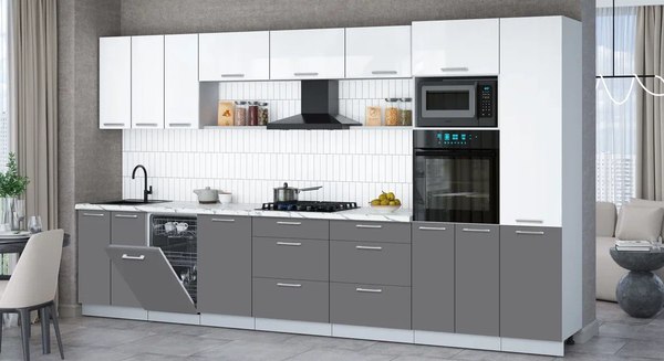 Кухонный гарнитур Интерлиния Мила Gloss 3.7-ПМ3