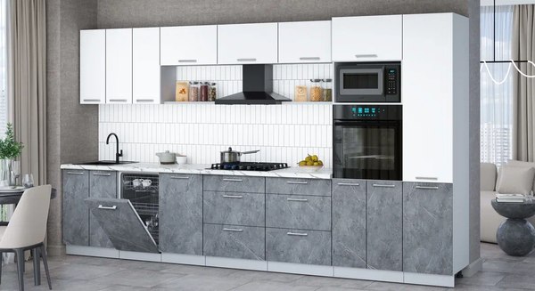 Кухонный гарнитур Интерлиния Мила Gloss 3.7-ПМ3