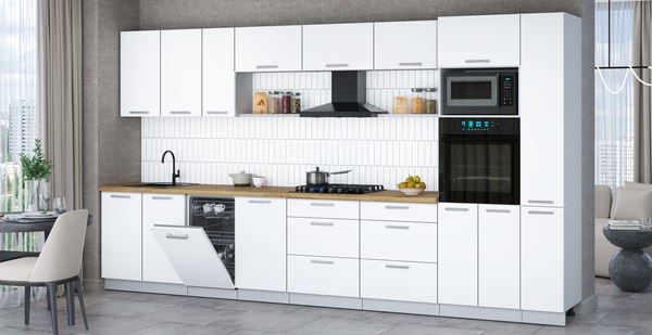 Кухонный гарнитур Интерлиния Мила Gloss 3.8-ПМ3