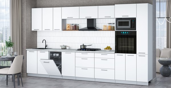 Кухонный гарнитур Интерлиния Мила Gloss 3.8-ПМ3