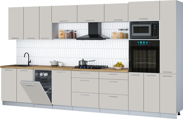 Кухонный гарнитур Интерлиния Мила Gloss 3.8-ПМ3 - фото