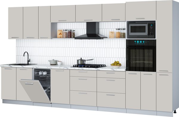Кухонный гарнитур Интерлиния Мила Gloss 3.8-ПМ3 - фото