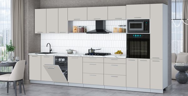 Кухонный гарнитур Интерлиния Мила Gloss 3.8-ПМ3