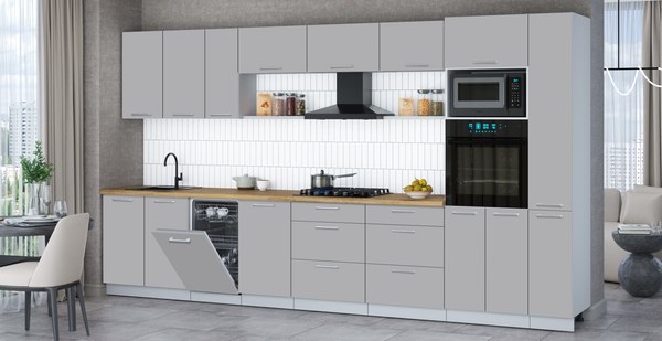 Кухонный гарнитур Интерлиния Мила Gloss 3.8-ПМ3
