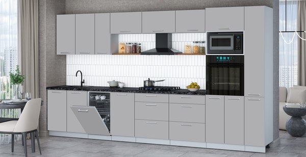 Кухонный гарнитур Интерлиния Мила Gloss 3.8-ПМ3